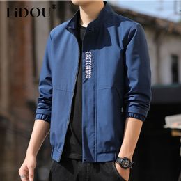 Men's Jackets Korean Loose Casual Men's Jacket with Hood Long Sleeve Tops Man Pockets Letter Printed Coats Outwear Solid Y2K Male Clothing 230619