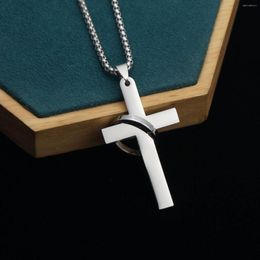 Pendant Necklaces Vintage Viking Stainless Steel Fashion Punk Style Personality Cross Chain Couple Necklace For Men And Women