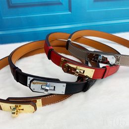 Unisex luxury belts for women designer leather belt gold plated buckle ceinture thin adjustable size trendy suit accessories mens belts fashion popular PJ013 C23