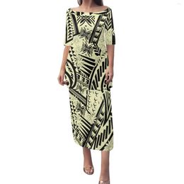 Work Dresses Polynesian Tribal Fijian Totem Tattoo Fiji Prints Women Club Bodycon Half Sleeve Casual Wear Two Piece Set Outfit Dress S-4XL