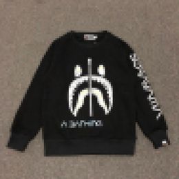 A Bathing A Ape Popular logo shark head letters round collar fleece