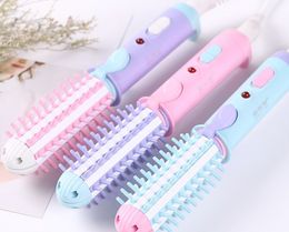 Two-in-One 18.5cm Ceramic Hair Curler and Straightener for Bangs and Inner Buckle Styles - Multiple Designs Available