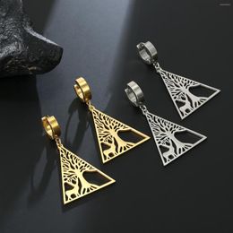 Dangle Earrings LIKGREAT Tree Of Life For Women Geometric Deer Triangle Tassel Drop Stainless Steel Statement Jewelry