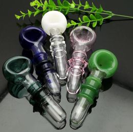 Glass Smoking Pipes Manufacture Hand-blown bongs Coloured 3-wheel large bubble concave smoke pot