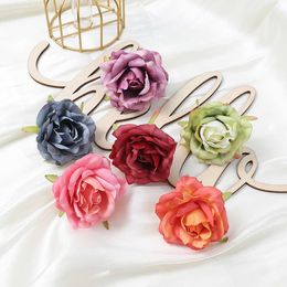 Dried Flowers 5PCs Curl Rose Artificial Head Silk Fake Wedding Decoration For Home Room Decor DIY Crafts Valentines Day Gifts