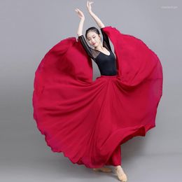 Stage Wear 720 Degree Bullfight Flamenco Dance Dresses Performance Spanish Costume Long Robe Fille Red For Women