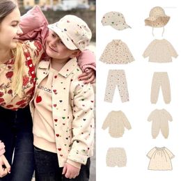 Clothing Sets Children's Suit 2023 Spring And Summer Love Fashion Boys Jacket Cotton Cute Girls Shirt Doll Collar Dress