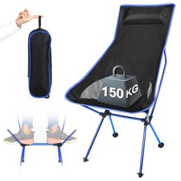 Camp Furniture Portable Folding Chair Outdoor Camping Travel Fishing 150kg MaxLoad BBQ Home Office Seat Moon 230617