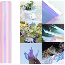 Gift Wrap 1 Roll 80cm X 15m Rainbow Color Cellophane Paper for Birthday Holiday Christmas Candy Package Flower Wrapping 230619