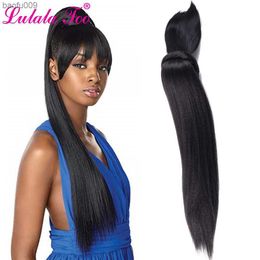 Long Kinky Straight Hair Ponytail Wig With Bangs Fake Hair Bun And Bang Set Synthetic Pony Tail For Women Clip in Hair L230520