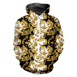 Men's Hoodies Sweatshirts Brand Autumn Winter Original Brand Men's Printing High Quality Baroque Court Crown Golden Flower Luxury O-neck Luxury Hoodie 4xl 230617
