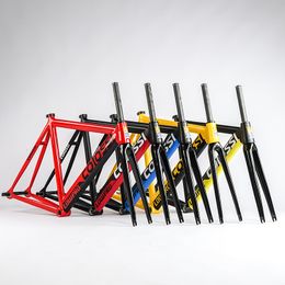 Car Truck Racks Bike Frameset Fixed Gear 700c Aluminium Frame and Full Carbon Fork 53cm 55cm High Quality Single Speed Track Bicycle Frames Set 230617