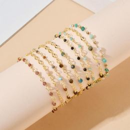 Charm Bracelets ZMZY Handmade Cute Natural Stone Bead Chain Bracelet For Women Fashion Bihemia Gold Plated Bangle Ladies Jewellery