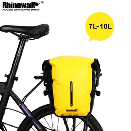 Outdoor Bags Rhinowalk Bike Bag 10L Waterproof Pannier Multifunctional Rear Rack Trunk MTB Road Shoulder Accessories 230619