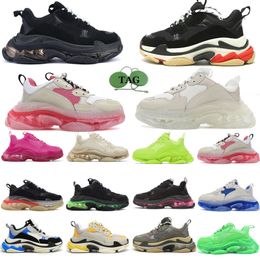 Designer Triple s Sneakers Casual Luxury Shoes Clear Sole Black White Beige Teal Blue Bred Red Pink Mens Women trainers Tennis