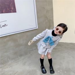 Clothing Sets Spring 2023 Korean Style Girls' Fashionable Bow Jacket Pantskirt Suit