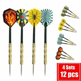 Darts 12 pieces 14g steel cutting-edge dart set Type 4 professional 15.2cm stainless steel with brass shaft darts parties entertainment hobbies toys 230619