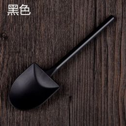 5000pcs Disposable Potted Pure Black White Ice Cream Scoop Shovel Small Potted Flower Pot Spoon Simple