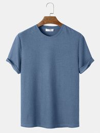 Men's T-Shirts ChArmkpR Men T-Shirts Summer Solid Color Round Neck Basic Short Sleeve T Shirt Knitted Casual Loose Top Tee Beach Camisetas 230617