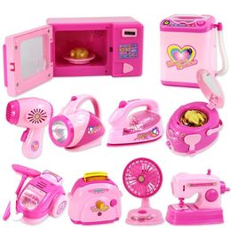 Kitchens Food Mini Size Household Appliances Children Pretend Play Kitchen Accessories Toy Toaster Cooker Toys for Girls 230617