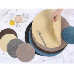 Table Mats Placemats And Round Coasters Faux Leather Coffee Kitchen Waterproof Non-Slip For Dining