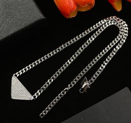 Quality Inverted triangle necklace letter diamond set fashion new high-end Jewellery