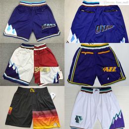 Classic Just Don S-XXXL Stockton Retro Malone Basketball Shorts With Pocket Hip Pop Pant Zipper Sweatpants New City Short