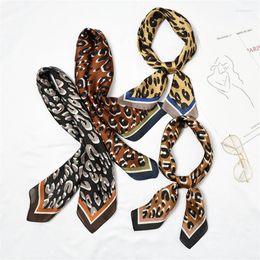 Scarves 70x70cm Faux Silk Scarf Women Small Square Decorative Multi-functional Hair Ribbon Woman Handbands Neck Tie