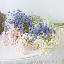 Decorative Flowers 3 Branches Artificial Baby Breath Flower PU Hand Feeling Gypsophila Wedding Party Floral Arrangements Home Table Decor