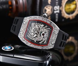 Original Richardmill Watch Diamond-encrusted ghost head personality watch men's women factory spot wholesale DT45