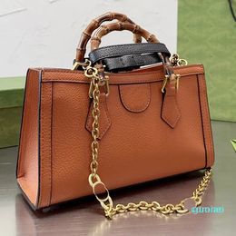 2023-Tote Bag Bamboo Handle Handbags Shape Crossbody Shoulder Bags Leather Classic Letter Adjustable Strap Large Capacity