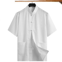 Ethnic Clothing Tang Suit Traditional Chinese Men's Stand-up Collar Cotton Linen Shirt And Trousers Male Hanfu Pocket Tai Chi