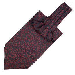 Bow Ties Fashion Mens Black Blue Red Floral Vintage Neckwear Cravat Ascot Tie Gentleman Self Tied Polyester Silk Neck