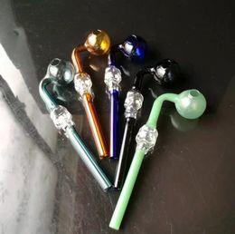 Glass Smoking Pipes Manufacture Hand-blown bongs Ming Skeleton Bone Colourful Curved Pot