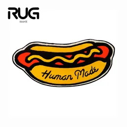 RugWake HUMAN MADE Bend Hot Dog Thick Cashmere Carpet Living Room Floor Mat Bedroom Decoration