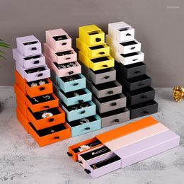 Jewellery Pouches Solid Colour Drawer Box Earrings Packaging Rings Paper Storage Gift Boxes Organiser