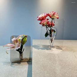 Vases Simplicity Flower Vase Transparent Holder Aesthetics Desktop Floral Display Ornamental