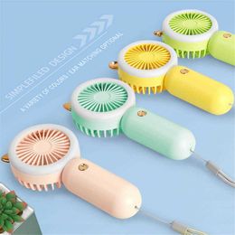 Electric Fans Desktop Mini Portable 2-speed Adjustment With Night Light Usb Charge Refreshing Appliances Lazy Electric