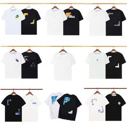 Famous brand men's high-quality T-shirt letters printed round neck short-sleeved black and white multiple fashion men's and women's trend T-shirt