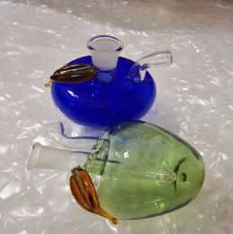 Glass Smoking Pipes Manufacture Hand-blown bongs Colored Apple Glass Water Smoke Bottle