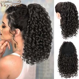 Synthetic Afro Kinky Curly Wig Drawstring Puff Ponytail Synthetic Clip in Pony Tail African American Hair L230520