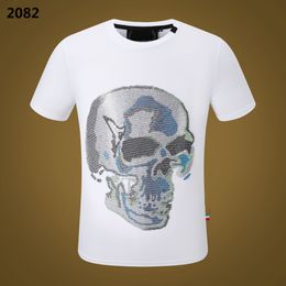 NEW STYLE Phillip Plain Men T Shirts Designer PP Skull Diamond T Shirt Short Sleeve Dollar Brown Bear Brand Tee High Quality Skulls T Shirt Tops VS2082