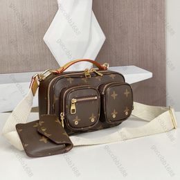 10A Mirror Quality Designers Mini Utility Bags 18cm Womens Brown Coated Canvas Purse Luxury Crossbody Handbag Shoulder Fabric Strap Box Bag With Coin Purse