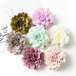 Dried Flowers 2PCs Peony Artificial 9cm Large Fake Head For Home Wedding Decoration DIY Bride Hair Wreath Brooch Accessories