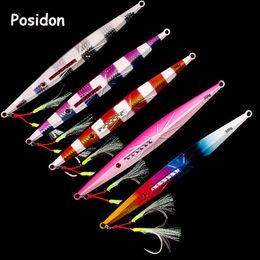 Baits Lures Posidon 150g to 250g VIB Fishing Slow Metal Jig Fishing Jigging Lures Metal Jigging Lures Bait With Double Assist Fish Hooks 230619