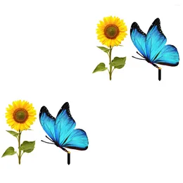 Gift Wrap 4 Pcs Spring Fling Decorations Decorative Garden Inserts Butterflies Yards Acrylic Stake 14.49X25CM Stakes