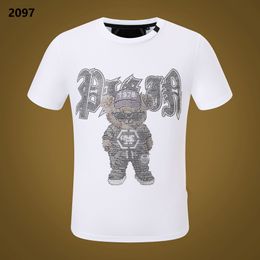 NEW STYLE Phillip Plain Men T Shirts Designer PP Skull Diamond T Shirt Short Sleeve Dollar Brown Bear Brand Tee High Quality Skulls T Shirt Tops P12097