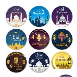 Other Festive Party Supplies 6Pieces/Sheet Ramadan Stickers Muslim Eid Mubarak Gift Tag Sticker Kareem Labels For Al Fitr Drop Del Dhz8W