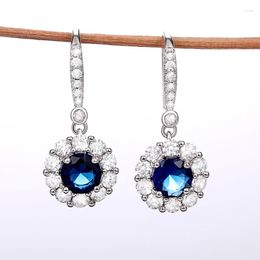 Dangle Earrings Valuable Lab Sapphire Earring Women Jewellery Party Wedding 925 Silver Needle Drop For Bridal Birthday Gift