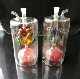 Glass Smoking Pipes Manufacture Hand-blown bongs Super large glass hookah with upper and lower flower coils